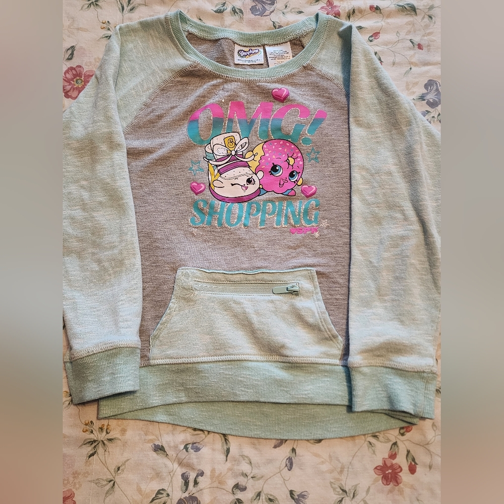 Shopkins hoodie with cute zipper pocket